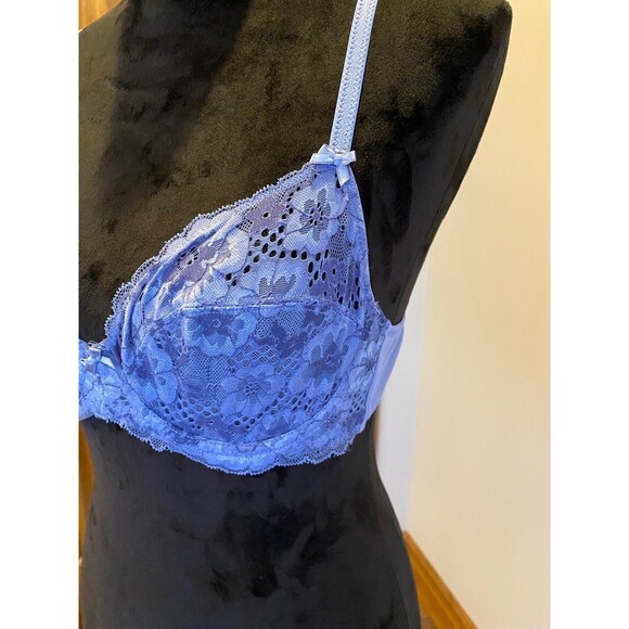 Adore Me Bra Periwinkle Blue Underwire Womens Lacy Sexy Lingerie - Picture 4 of 8